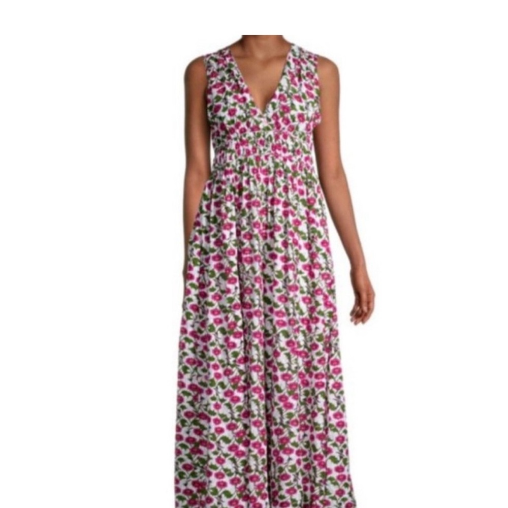 Roller Rabbit Dakini Floral Maxi Dress Lune Dress Size Large
